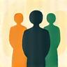 Icon representing a diverse group of people discussing, symbolizing community