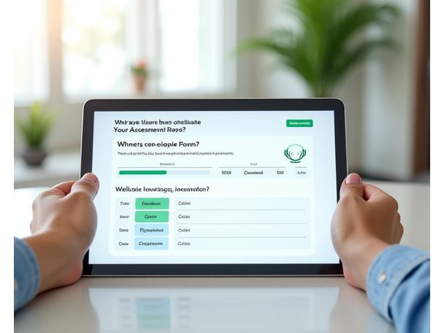 Preview of VitaSprout Gardens AI-powered wellness assessment form on a sleek tablet